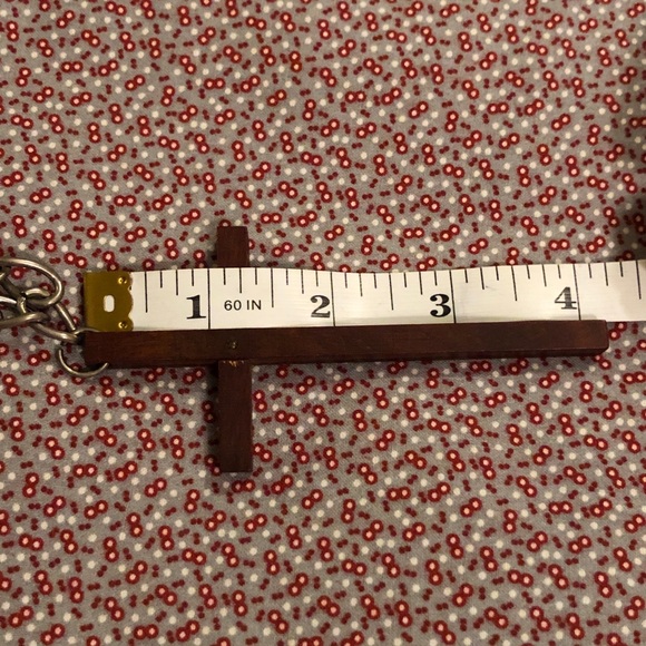 Vintage Large Brown Cross Pendant Necklace - Picture 8 of 11